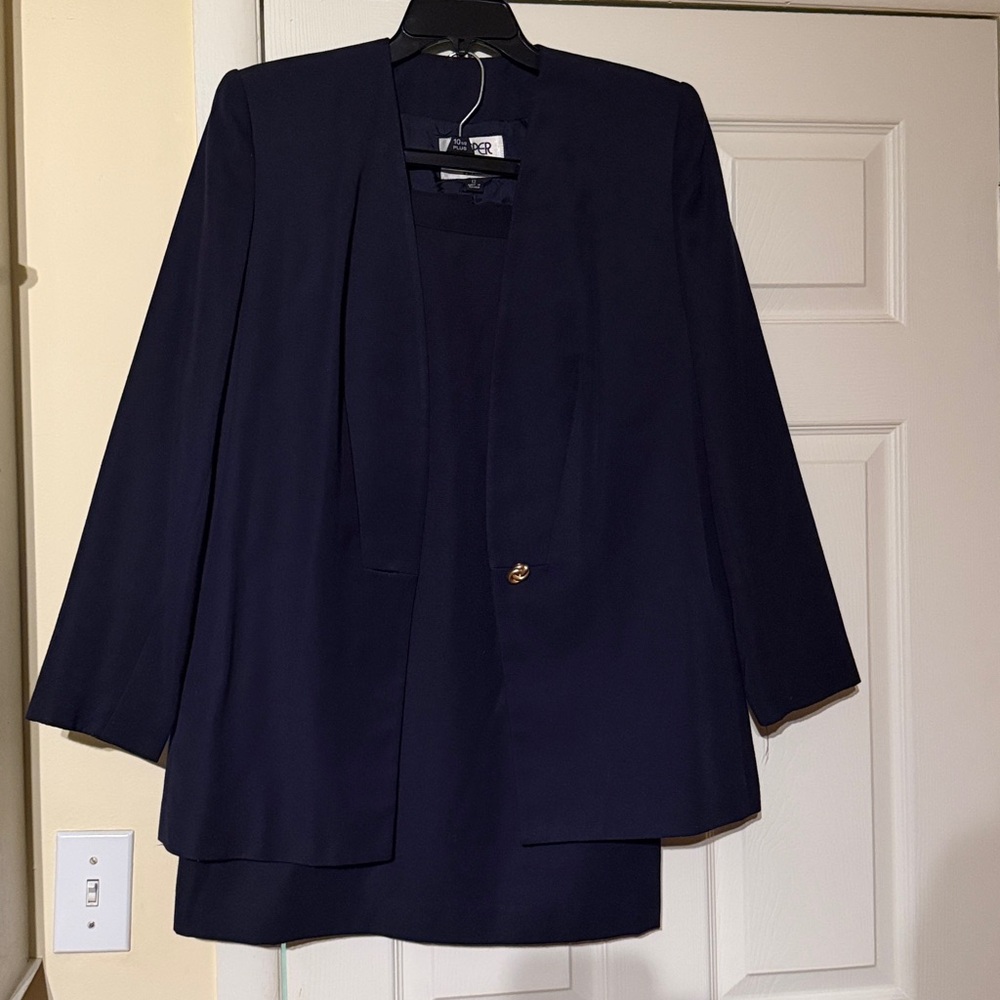 Kasper Navy Blazer and Skirt Set